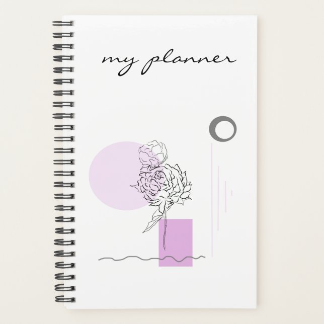 Modern Elegant Chic Simple Abstract Geometric Planner (Front)