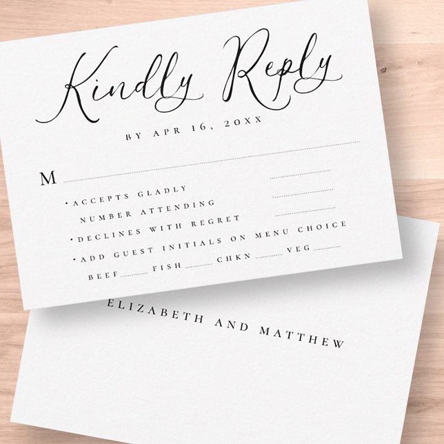 Modern Elegant Chic Simple Minimalist Wedding RSVP Card (Creator Uploaded)