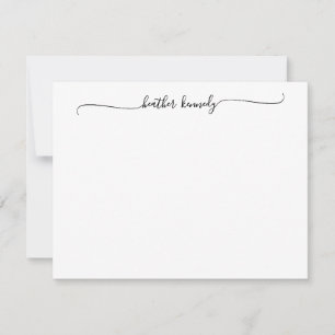 Modern Elegant Chic Swash Script Name Calligraphy Card