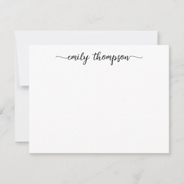Modern Elegant Chic Swash Script Name Calligraphy Card (Front)
