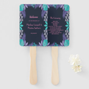 Modern elegant chic Tropical Hand Fan