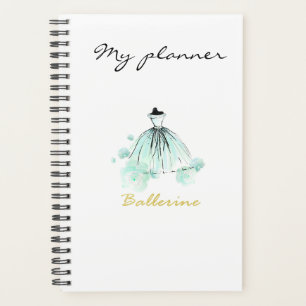 Modern Elegant Chic Watercolor Fashion Blue Planner