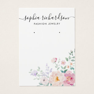 Modern Elegant chic watercolor floral display card