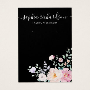 Modern Elegant chic watercolor floral display card