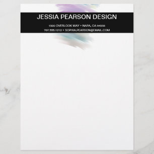 Modern Elegant Chic Watercolor Logo Custom Letterhead