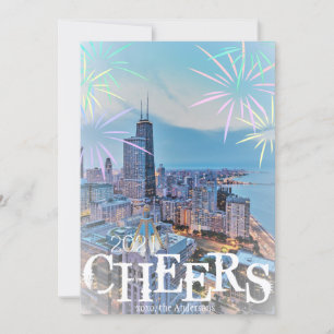 Modern Elegant Chicago City Skyline Greeting Card