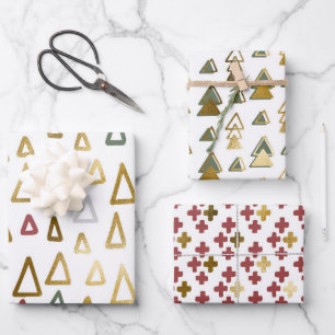 Modern Elegant   Christmas Holiday Doodles Wrapping Paper Sheet
