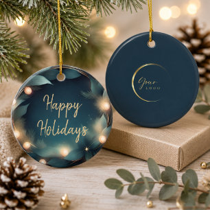 Modern Elegant Christmas Logo Ornament