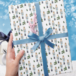 Modern Elegant Christmas Nutcracker Pattern Wrapping Paper
