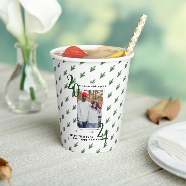 Modern Elegant Christmas theme photo paper cup (Insitu)