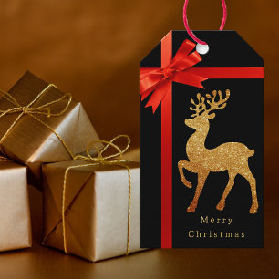 Modern Elegant Classic Christmas Reindeer Gift Tags