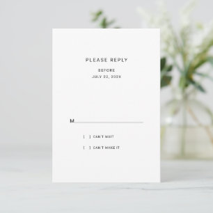 Modern Elegant Classic Minimalist RSVP Card