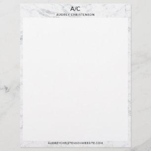 Modern elegant classic monogram marble frame custom letterhead