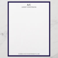 Modern elegant classic monogram navy blue frame