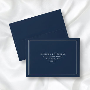 Modern Elegant Classic Navy Blue Return Address Envelope