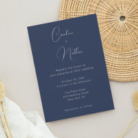 Modern Elegant Classic Navy Blue & White Wedding