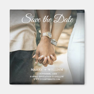Modern Elegant Classic Save The Date Photo Magnet