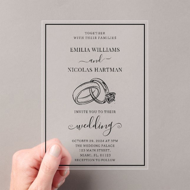 modern elegant classic wedding acrylic invitations (Insitu (Handheld))