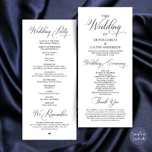 Modern Elegant Classy Wedding Ceremony Order Programme