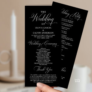 Modern Elegant Classy Wedding Ceremony Order Programme