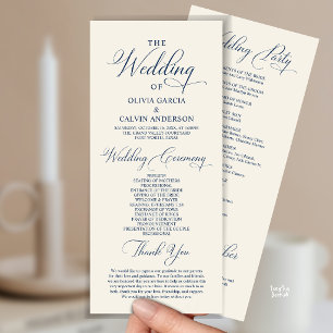 Modern Elegant Classy Wedding Ceremony Order Programme