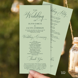 Modern Elegant Classy Wedding Ceremony Order Programme