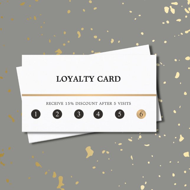 Modern Elegant Clean Faux Gold Line Loyalty Card (Creator Uploaded)