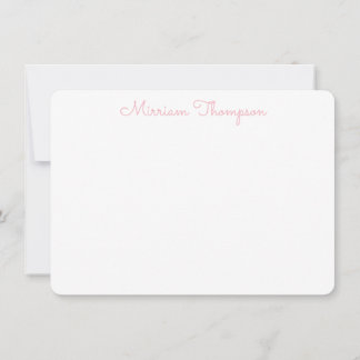 Modern Elegant Clean Girly Pink Name Card