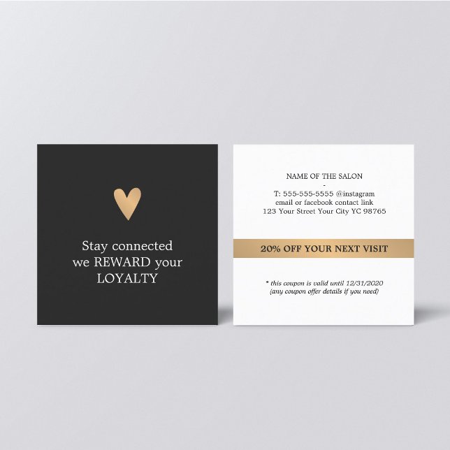 Modern Elegant Clean Loyalyt Coupon Beauty Salon Loyalty Card (Creator Uploaded)