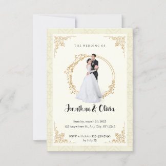 Modern Elegant Clean Minimalist Wedding Invitation
