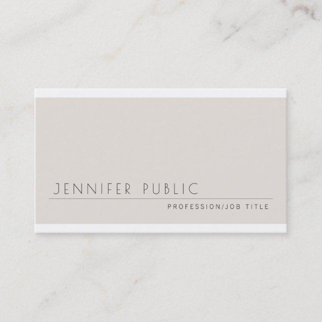 Modern Elegant Clean Plain Professional Luxury Business Card (Front)