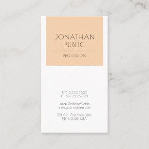 Modern Elegant Clean Plain Trendy Apricot Luxury Business Card