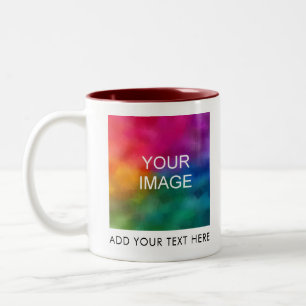 Modern Elegant Clean Template Upload Photo or Logo Two-Tone Coffee Mug