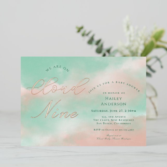 Modern Elegant Cloud Nine Baby Shower (Standing Front)