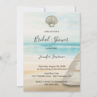 Modern Elegant Coastal Bridal Shower Invitation