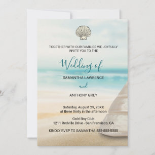 Modern Elegant Coastal Wedding Invitation