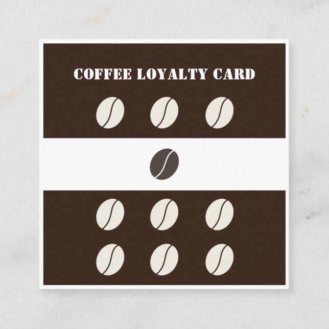 Modern Elegant Coffee Shop Beans Loyalty Card (Back)