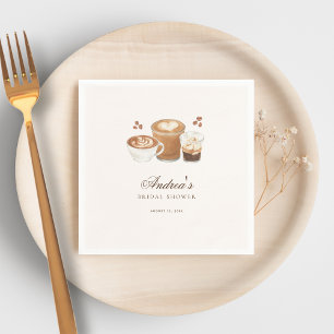 Modern Elegant Coffee Theme Bridal Shower Napkin