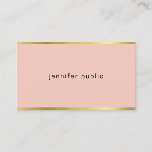 Modern Elegant Colour Gold Cool Plain Fashionable Business Card (Front)