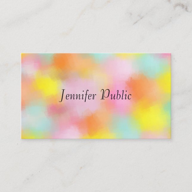 Modern Elegant Colourful Abstract Trendy Template Business Card (Front)