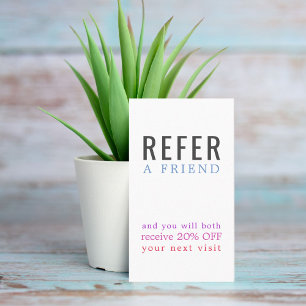 Modern Elegant Colourful Bold Beauty Salon Referral Card