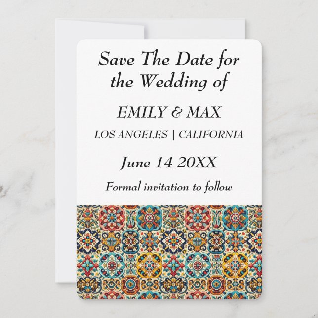 Modern Elegant Colourful Celebratory  Save The Date (Front)