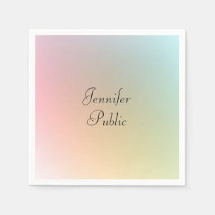 Modern Elegant Colourful Template Handwritten Name Napkin