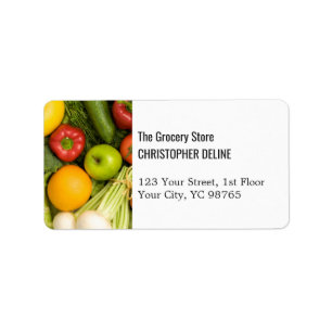 Modern Elegant Colourful Vegetables Grocery Farm Label