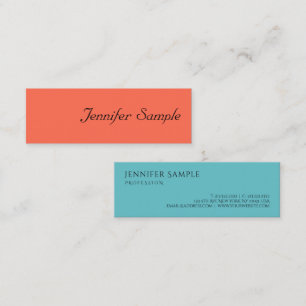 Modern Elegant Colours Calligraphed Script Templat Mini Business Card