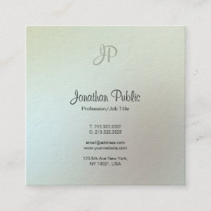 Modern Elegant Colours Monogram Professional Luxur Square Business Card