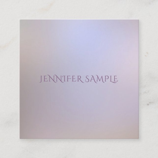 Modern Elegant Colours Simple Design Template Chic Square Business Card (Front)