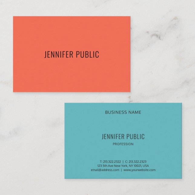 Modern Elegant Colours Simple Template Professiona Business Card (Front/Back)
