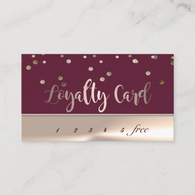Modern Elegant Confetti     Loyalty Card (Front)