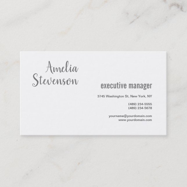 Modern Elegant Contemporary Plain  Business Card (Front)